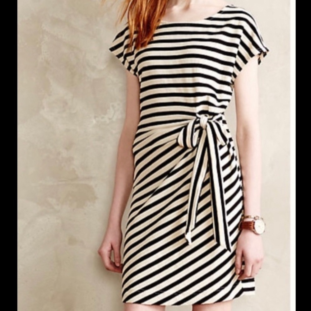 Saturday Sunday Striped Tie Waist Dress